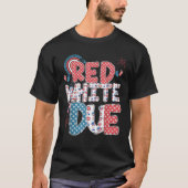 JU: Red White and Due Pregnancy Ankündigung 4. T-Shirt (Vorderseite)