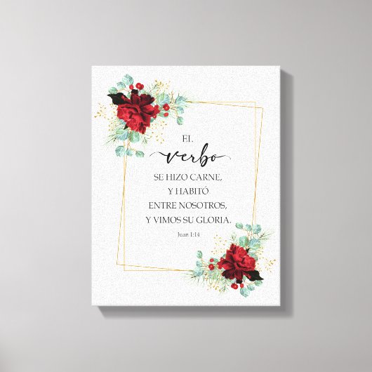 Juan 1 14, Spanish bible verse Leinwanddruck (Vorderseite)