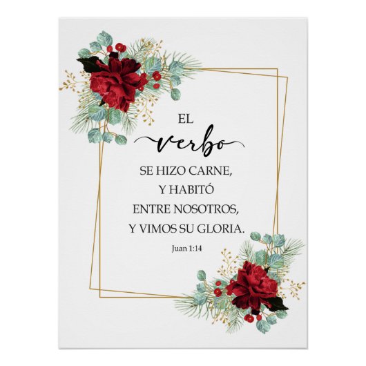 Juan 1:14 Spanish bible verse Poster (Vorderseite)