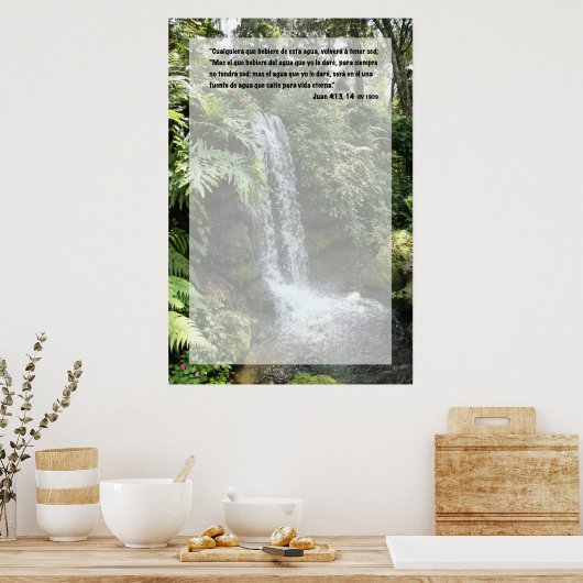 Juan 4:13 con Cascada Poster (Küche)