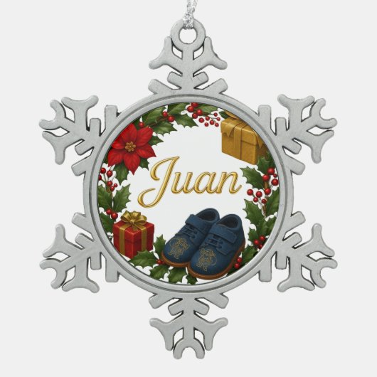 Juan Baby’s First Christmas Snowflake Ornament (Vorderseite)