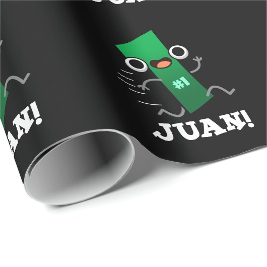 Juan Funny Mexican Number One Pun Dark BG Geschenkpapier (Rolleneckpunkt)