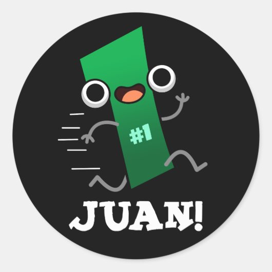 Juan Funny Mexican Number One Pun Dark BG Runder Aufkleber (Vorderseite)