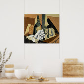Juan Gris - Das weiße Tablettentuch Poster (Küche)