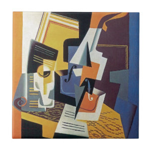 Juan Gris - Geige und Glas - Abstrakte Kunst Fliese