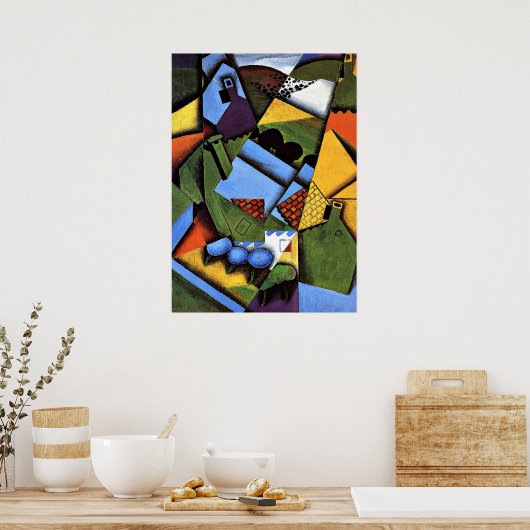 Juan Gris - Landschaft mit Häusern auf Ceret Poster (Küche)
