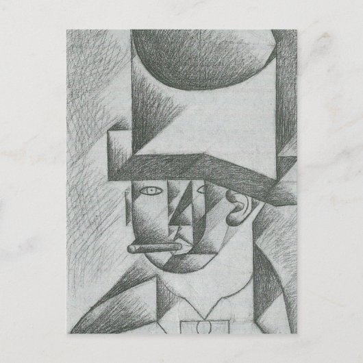 Juan Gris - Leiter eines Mannes mit Zigarre Postkarte (Vorderseite)