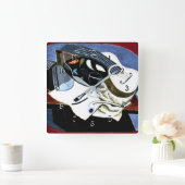 Juan Gris, Painter's Table, Famous Painting, Quadratische Wanduhr (Zuhause)