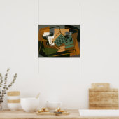 Juan Gris - Schachbrett, Glas und Gericht Poster (Küche)