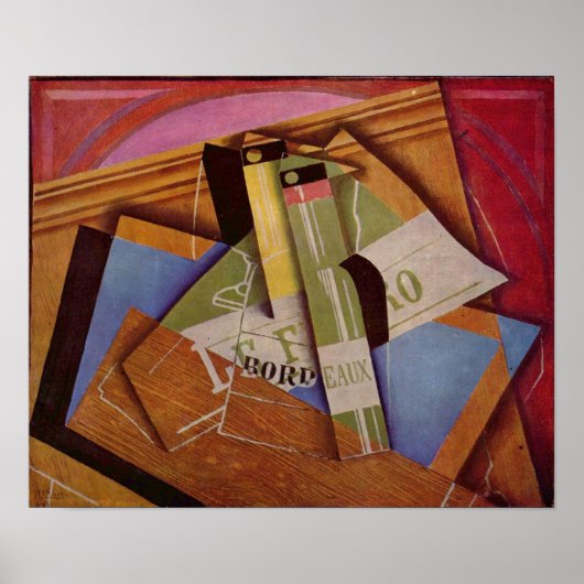 Juan Gris - Stillleben mit Bordeau Winde Poster (Vorne)