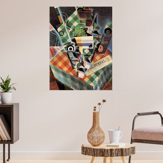 Juan Gris - Stillleben mit Checked Tablecloth Poster (Wohnzimmer 3)