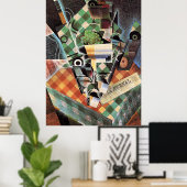 Juan Gris - Stillleben mit Checked Tablecloth Poster (Heimbüro)