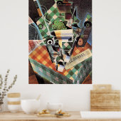 Juan Gris - Stillleben mit Checked Tablecloth Poster (Küche)