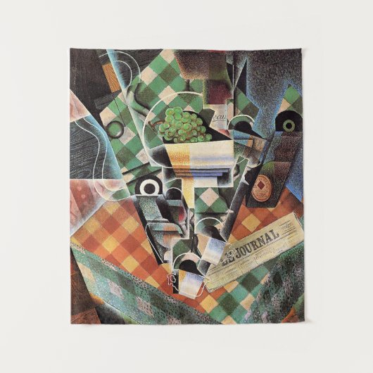 Juan Gris - Stillleben mit Checked Tablecloth Wandteppich (Vorderseite)