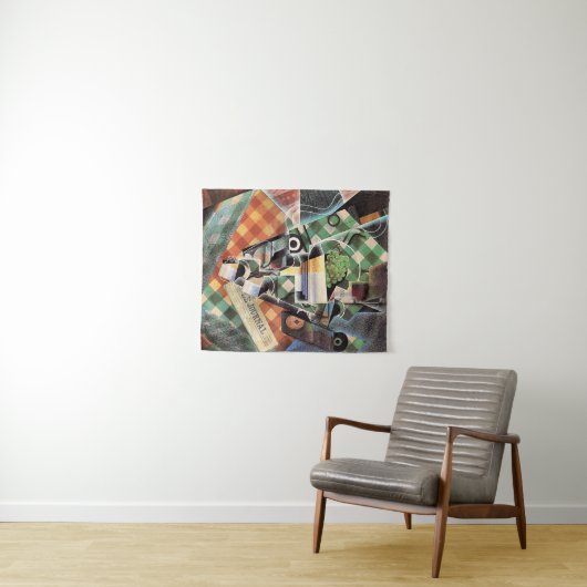 Juan Gris - Stillleben mit Checked Tablecloth Wandteppich (Beispiel (Horizontal))