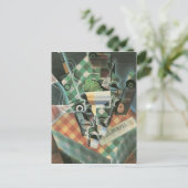 Juan Gris - Stillleben mit geprüfter Tischdecke Postkarte (Stehend Vorderseite)