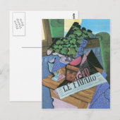 Juan Gris - Stillleben mit Geranien Postkarte (Vorne/Hinten)