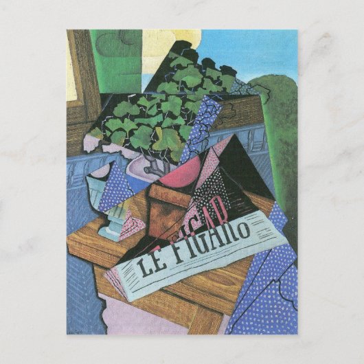 Juan Gris - Stillleben mit Geranien Postkarte (Vorderseite)
