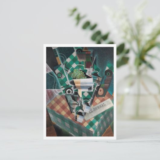 Juan Gris, Stillleben, moderne Kunst Postkarte (Stehend Vorderseite)