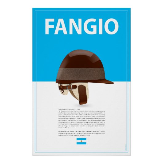 Juan Manuel Fangio Helmet Poster (Vorderseite)