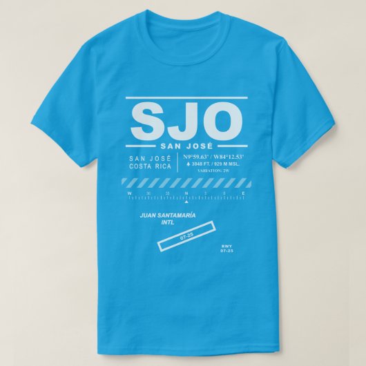 Juan Santamaría Internationaler Flughafen SJO T-Shirt (Design vorne)