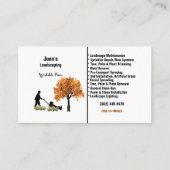 Juan's Landscaping Lawnmäwer Person Tree Visitenkarte (Vorderseite)