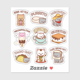 Jubby Cats - Cat Memes Stickers Sheet Aufkleber