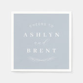 Jubel an Dusty Blue Wedding Cocktail Napkins Serviette (Vorderseite)