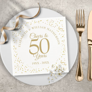 Jubel auf 50 Jahre Hochzeitstag Gold Staub Serviette