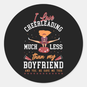 Jubel Cheerleader Freund Ich liebe Cheerleading M Runder Aufkleber