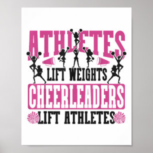 Jubel Cheerleading Athleten heben Gewichte Cheerle Poster