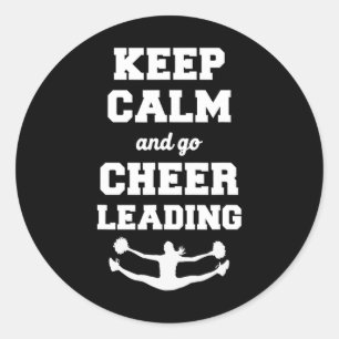 Jubel Cheerleading Bleib ruhig und geh Cheerleadin Runder Aufkleber