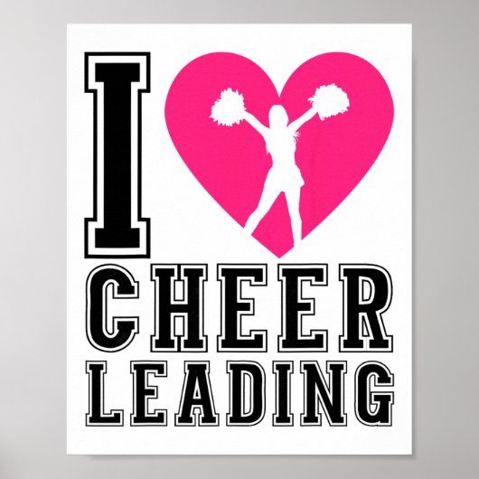 Jubel Cheerleading Herz Ich liebe Cheerleading Poster (Vorne)
