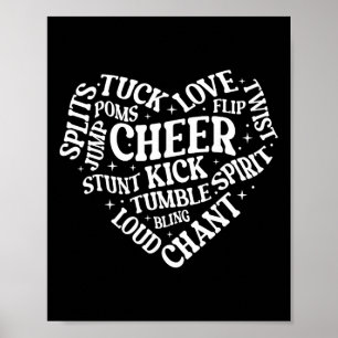 Jubel Cheerleading Herz Wortwolke Tuck Liebe Spli Poster