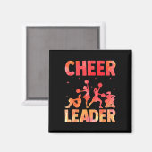 Jubel Cheerleading Wasserfarbe Regenbogen Cheer Le Magnet (Vorderseite/Rückseite)