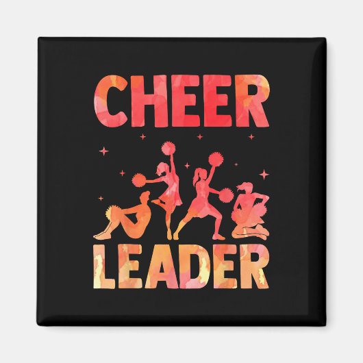 Jubel Cheerleading Wasserfarbe Regenbogen Cheer Le Magnet (Vorne)