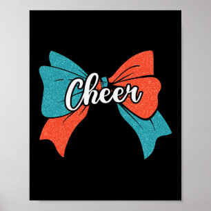 Jubel Coquette Schleife Türkis Blau Orange Cheerle Poster