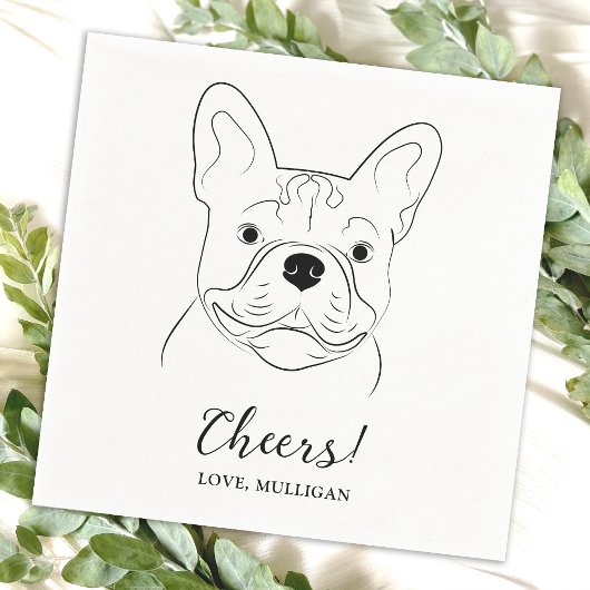 Jubel Französischer Bulldog Personalisierter Hund Serviette