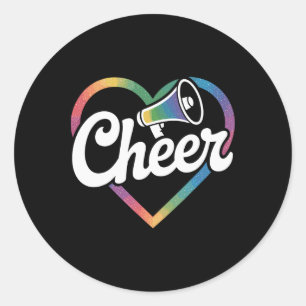 Jubel Herz Cheerleading Lustiger Cheerleader Runder Aufkleber