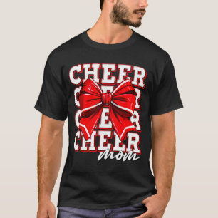 Jubel-Mama Cheerleader-Bogen größter Fan rote Mann T-Shirt