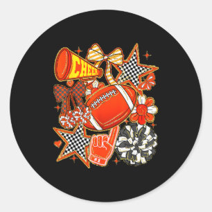 Jubel-Mama Orange Cheerleader Spieltag Jubel Mama Runder Aufkleber