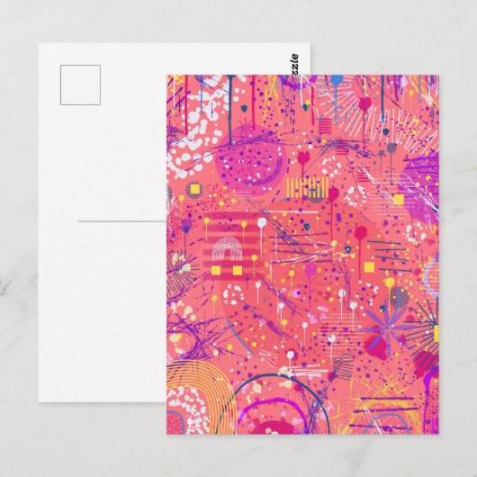 Jubel: Maximalistische Kunst Postkarte (Vorne/Hinten)