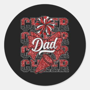 Jubel Papa Daddy Schleife Sport Cheerleader Cheerl Runder Aufkleber