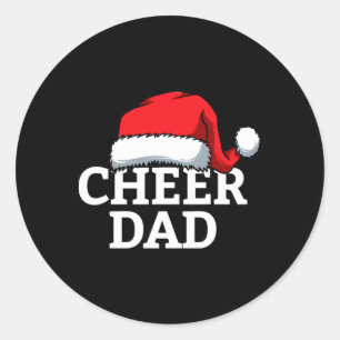 Jubel Papa Santa Weihnachten Lustiger Cheerleading Runder Aufkleber