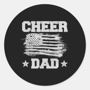Jubel Papa Vintage Amerikanische Flagge Vater Chee Runder Aufkleber
