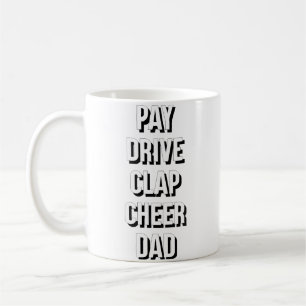 Jubel Papa Zahl Fahrt Klatschen Cheerleading Vater Kaffeetasse