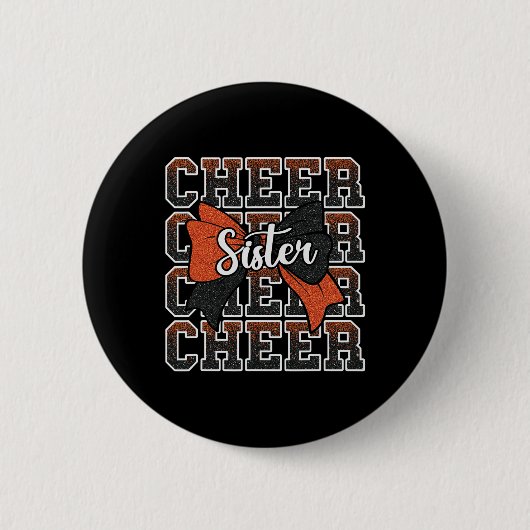 Jubel Schwester Bogen Sport Cheerleaderin Cheerlea Button (Vorderseite)