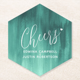 Jubel smaragdgrüne moderne Kunst waschen Untersetzer