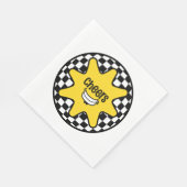 Jubel-Smiley-Stern – Retro-Schachbrett Serviette (Ecke)