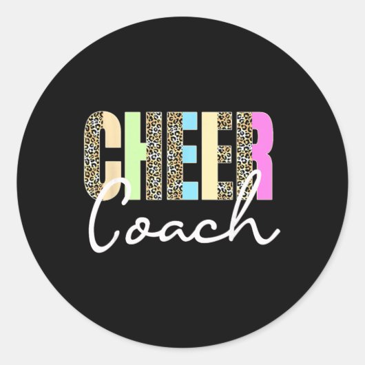 Jubel-Trainer Leopard Cheerleading Süßer Jubel-Tra Runder Aufkleber (Vorderseite)